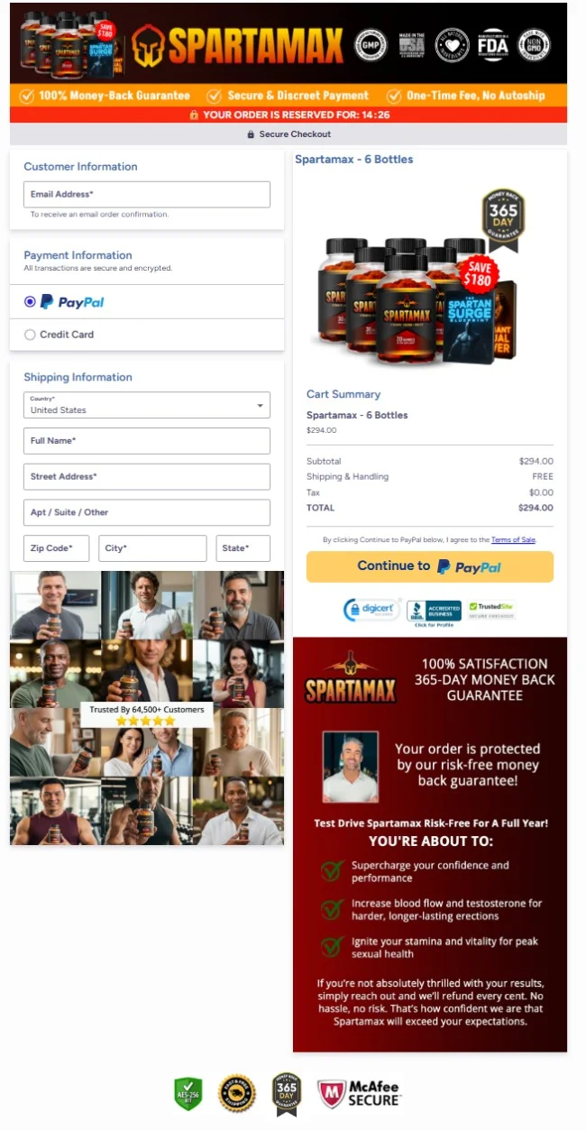 SpartaMax Secure Official Checkout Page